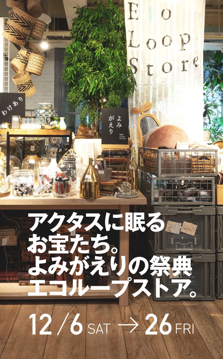 アクタスに眠るお宝たち。よみがえりの祭典エコループストア。12/6〜26