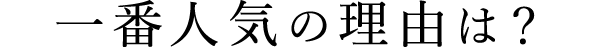 一番人気の理由は？