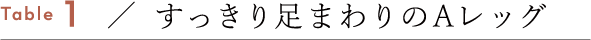 すっきり足まわりのAレッグ